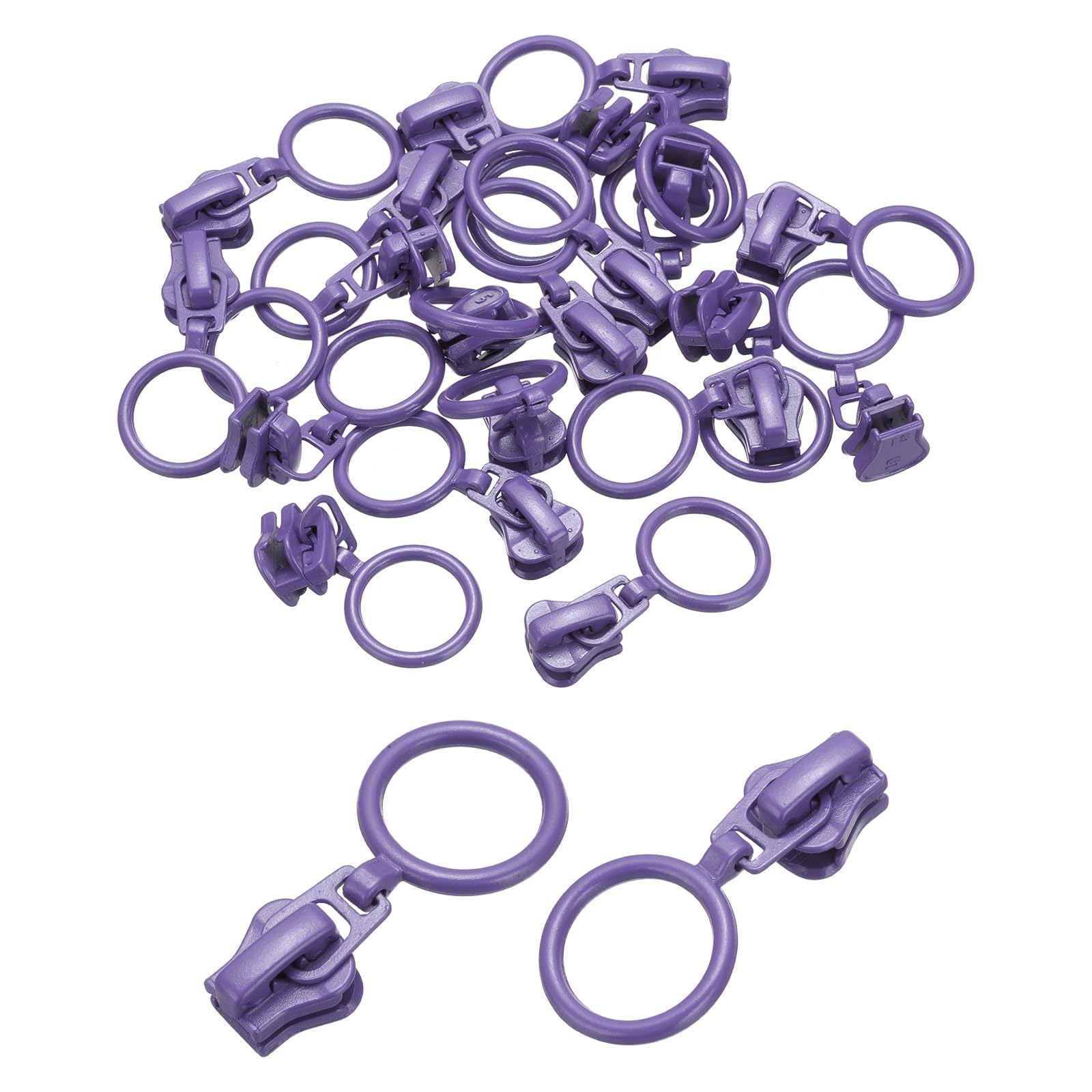 Photo 1 of uxcell 20 Pcs Zipper Sliders, #5 Metal Zippers Repair Replacement with Zip Pull Loop No Sewing Required for Sewing Bags Wallets Jackets Closed-End Zippers Repair, Purple