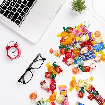 Bulk Hard Candy Variety Pack - 5 Pound Assorted Candy Mix (Approx. 400 Pieces) Individually Wrapped Classic Fruit & Mint Flavored Candies - For Parties, Candy Bowls, Offices, Pinata Fillers, Holidays & Treats