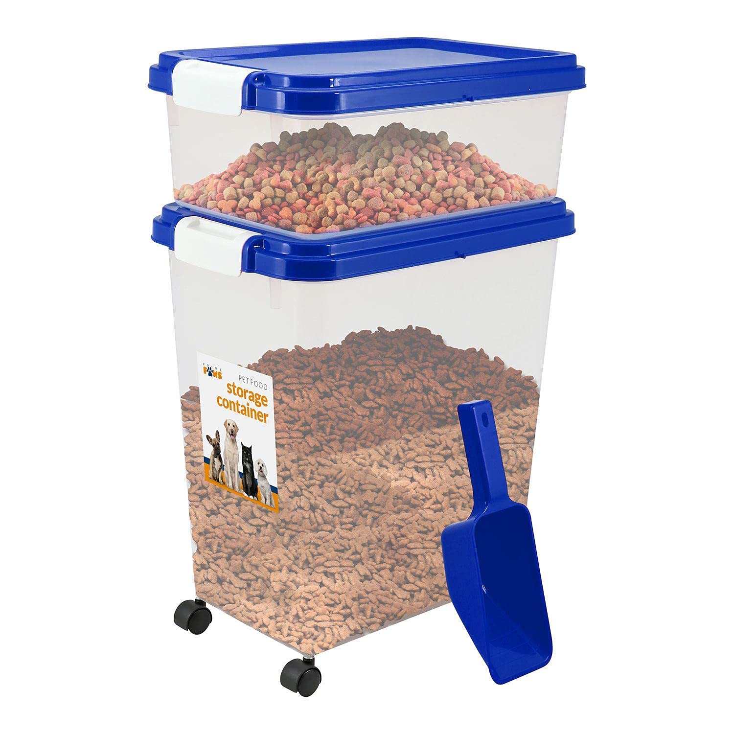 Greenfields 2-Piece Airtight Pet Food Storage Container Set with Measuring Scoop – 13L & 37.5L BPA-Free Bins with Casters | Dry Food Dispenser for Dogs, Cats & Small Animals