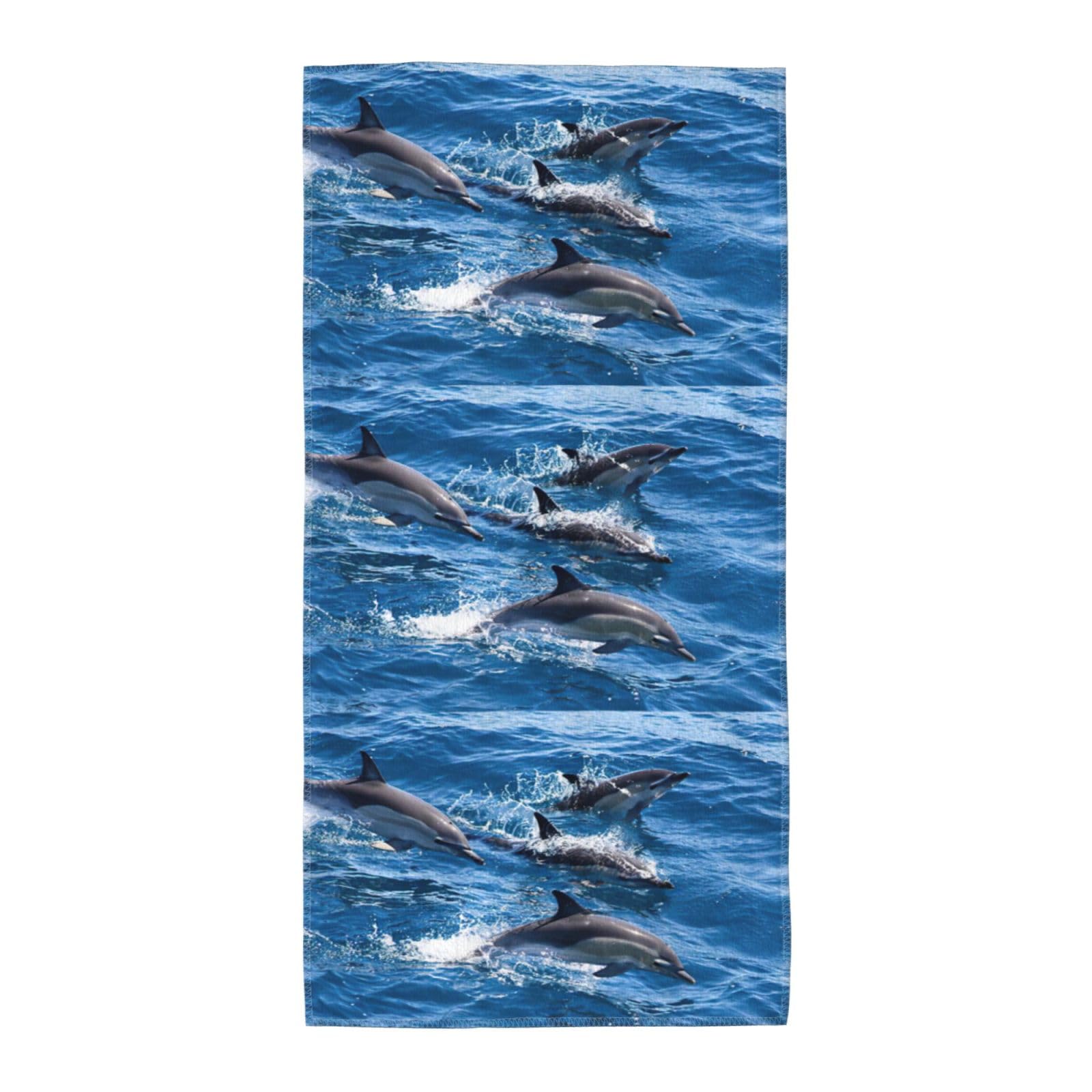 WYCZHY Dolphins In The Sea Printed Quick Dry Beach Towel For Camping Travel Vacation