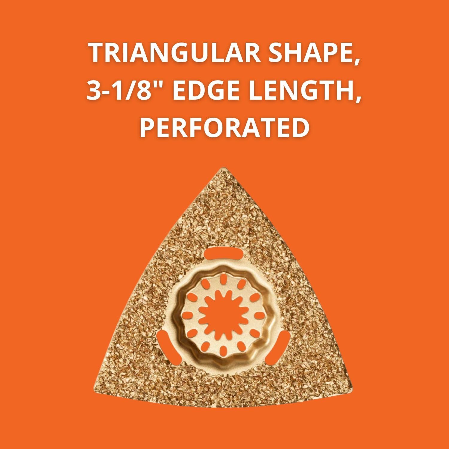FEIN Rascador de metal duro, Forma triangular, longitud de canto 80 mm, perforado, también puede utilizarse con aspiración de polvo. Alojamiento SL