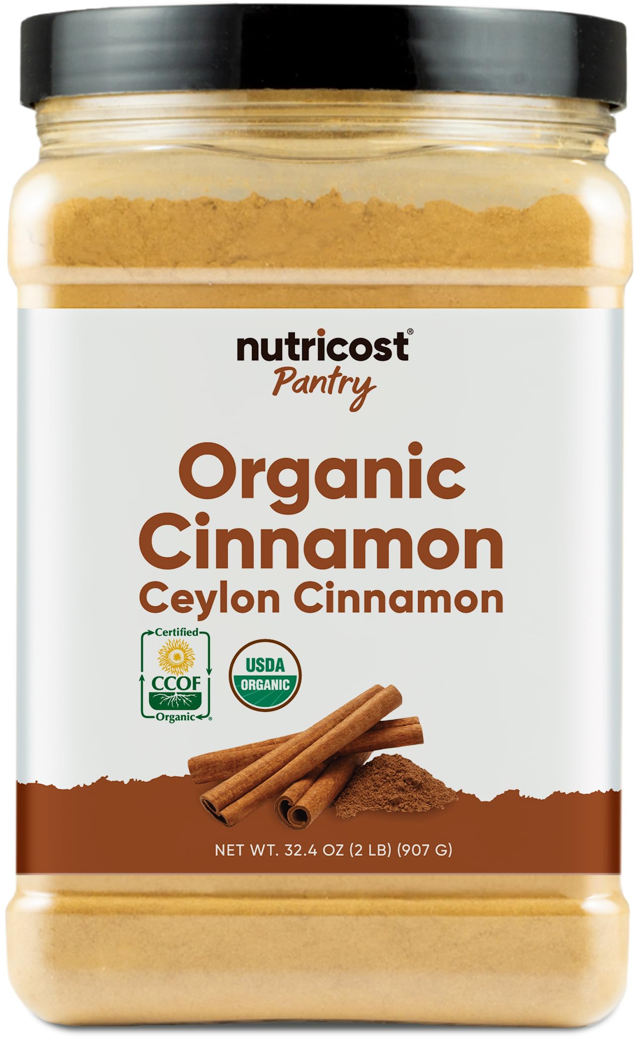 Nutricost Pantry Organic Ceylon Cinnamon (2 Pounds) - Gluten-Free, GMO-Free