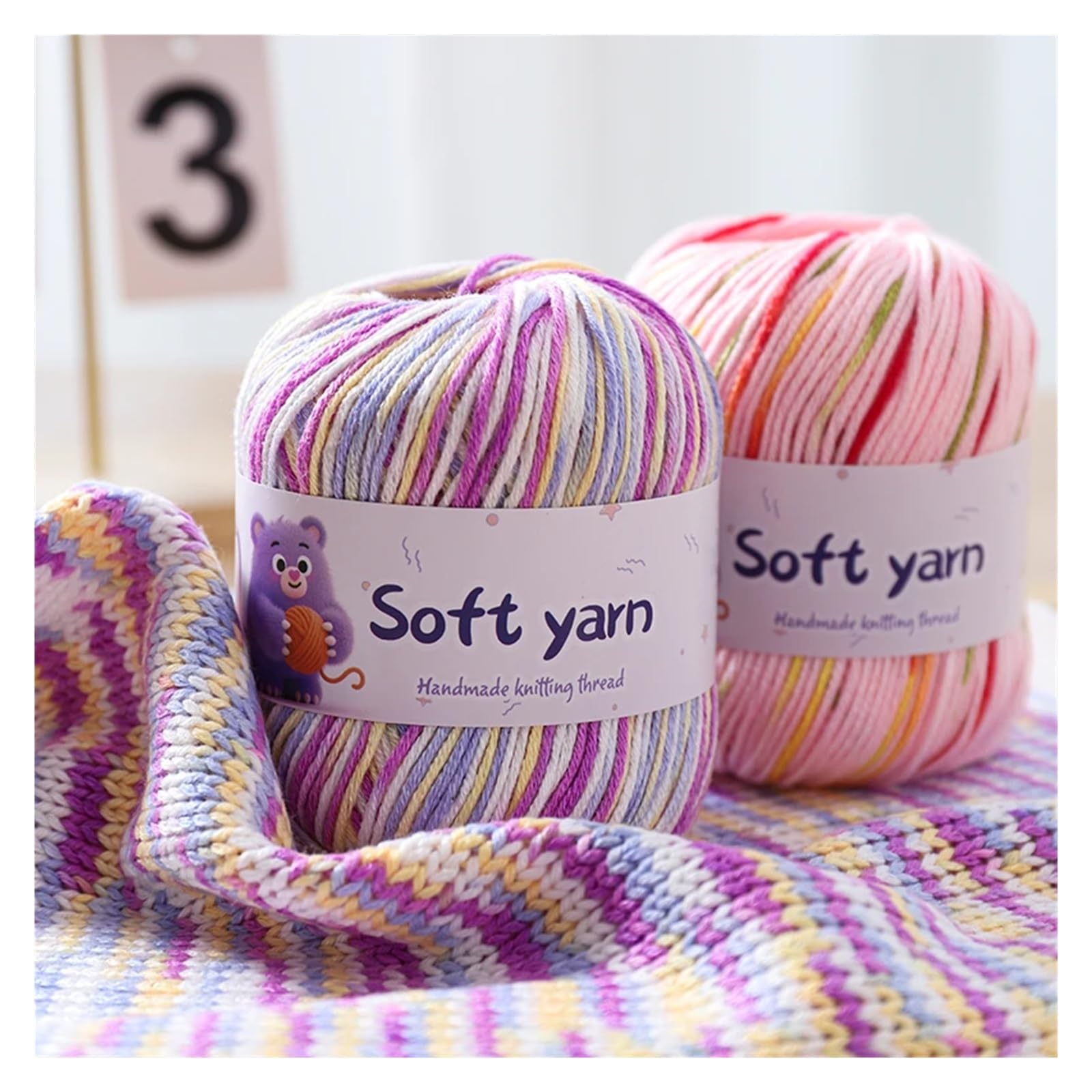 Cotone Per Uncinetto 6 gomitoli di filato morbido e sottile da 300 g vengono utilizzati for il filato lavorato a mano(35 Rose Red)