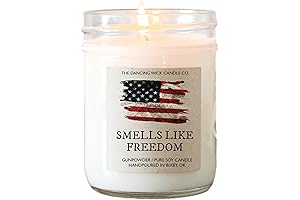 The Dancing Wick Smells Like Freedom Candle, Handcrafted Soy Wax, 8oz