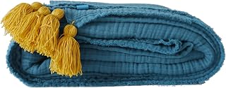 Super soft four layers muslin throw blanket. Dark teal, Scandinavian style%100 cotton, 160x200 cm. Cotton gauze blanket, muslin 4 layers cotton blanket.