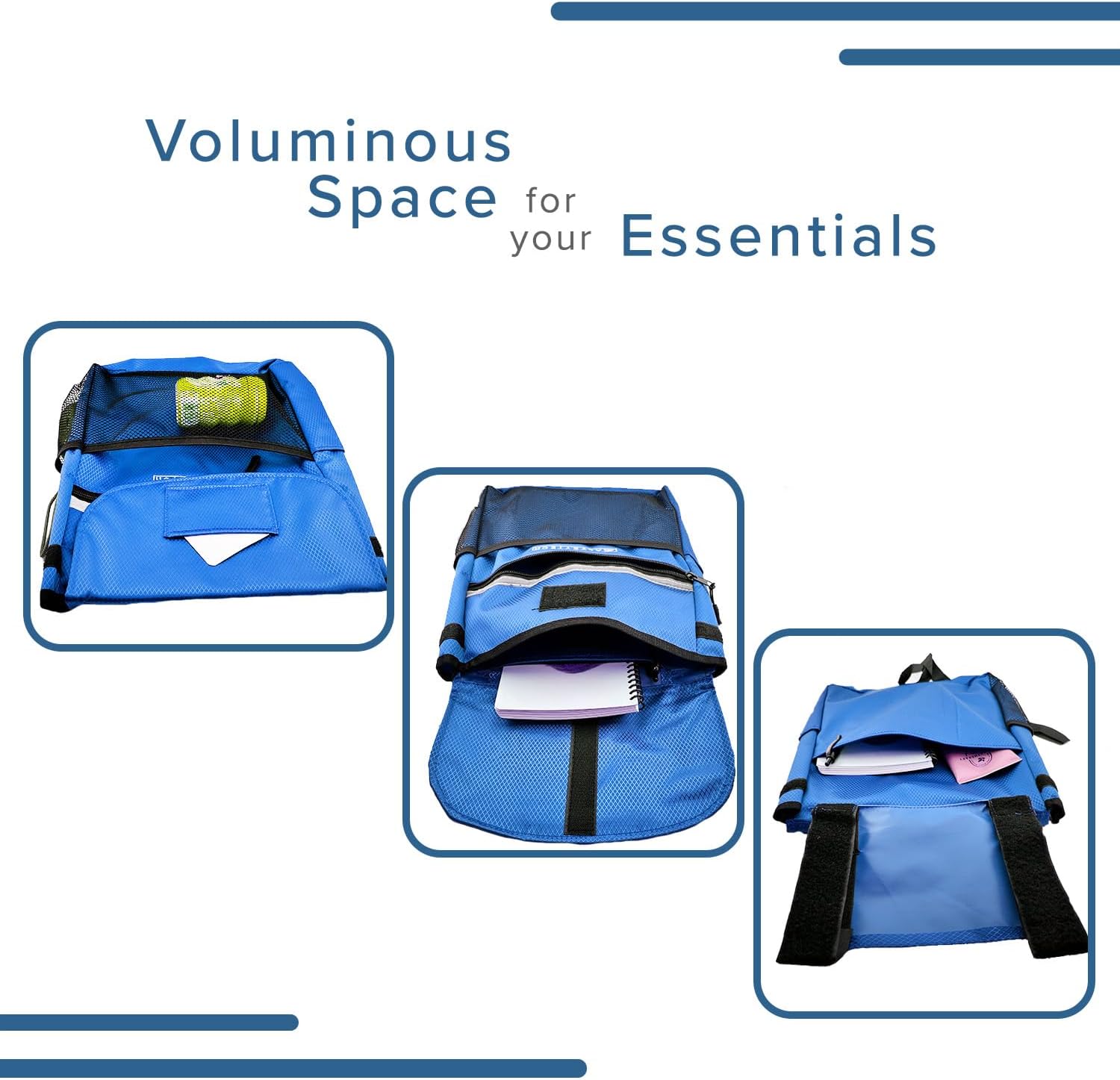 AlveyTech Saddle Bag for Mobility Scooter, Wheelchair, & Electric Power Chair (Large, Blue) - Accessories Holder Armrest Side Pouch Storage Organizer Bags for Adults, Water-Resistant, Easy Install