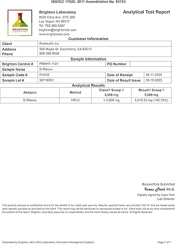 Miniatura 3 de ProHealth D-ribosa (10.58 oz) ayuda a restaurar + mantener la energía | Acelera la recuperación del tejido | Ayuda a la rigidez muscular | Con