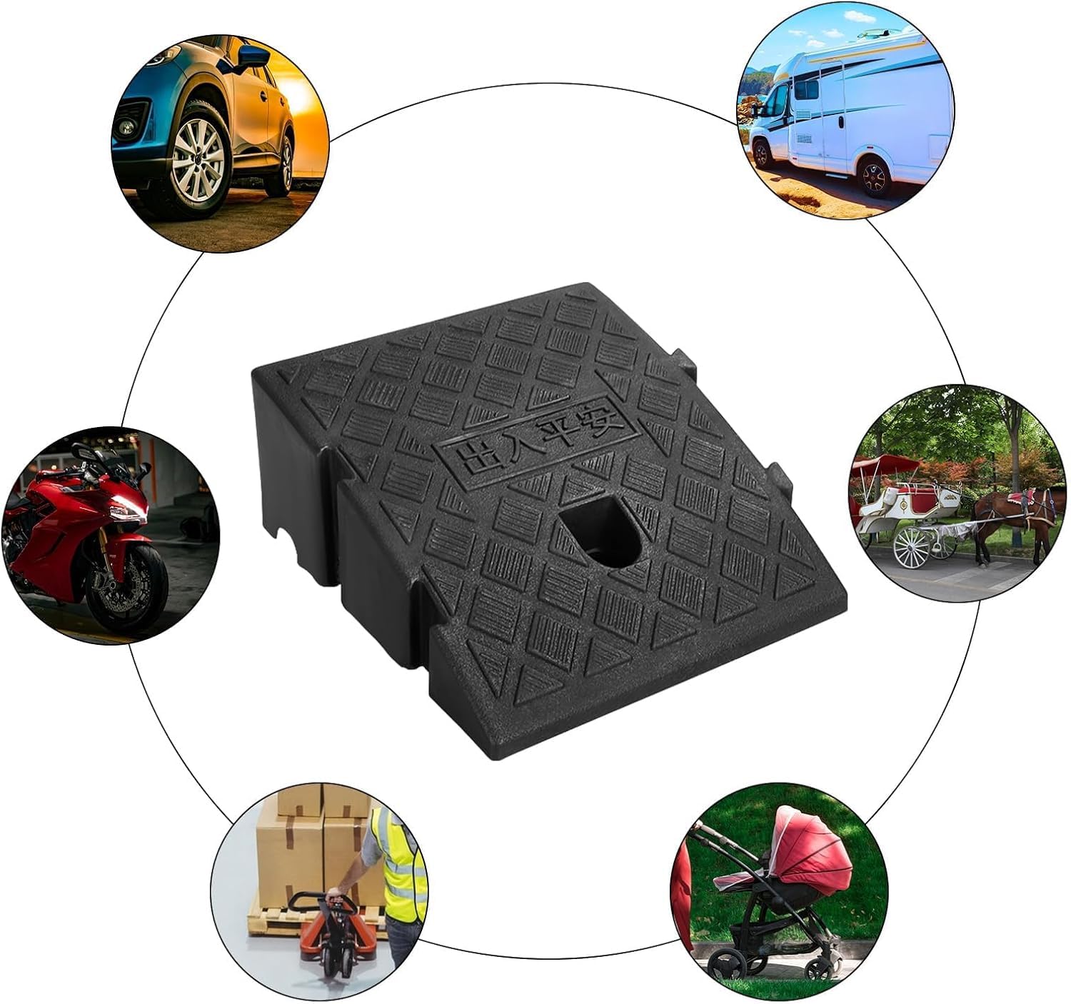 Lot de 2 grandes rampes de seuil légères et portables avec vis d'expansion, installation facile pour allées, trottoirs, voitures, scooters, 25 x 27 x 7 cm