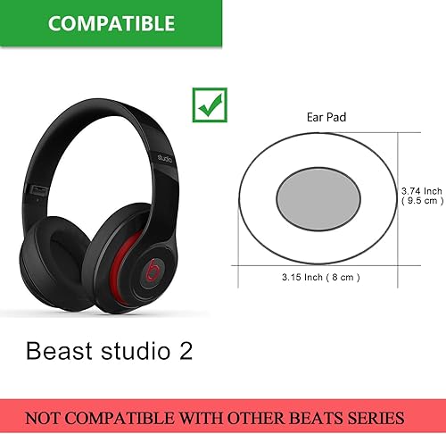 Miniatura 2 de Almohadillas de repuesto para auriculares de espuma viscoelástica para Beats Studio 2.0 con cableinalámbrico B0500  B0501 y Studio 3.0 para