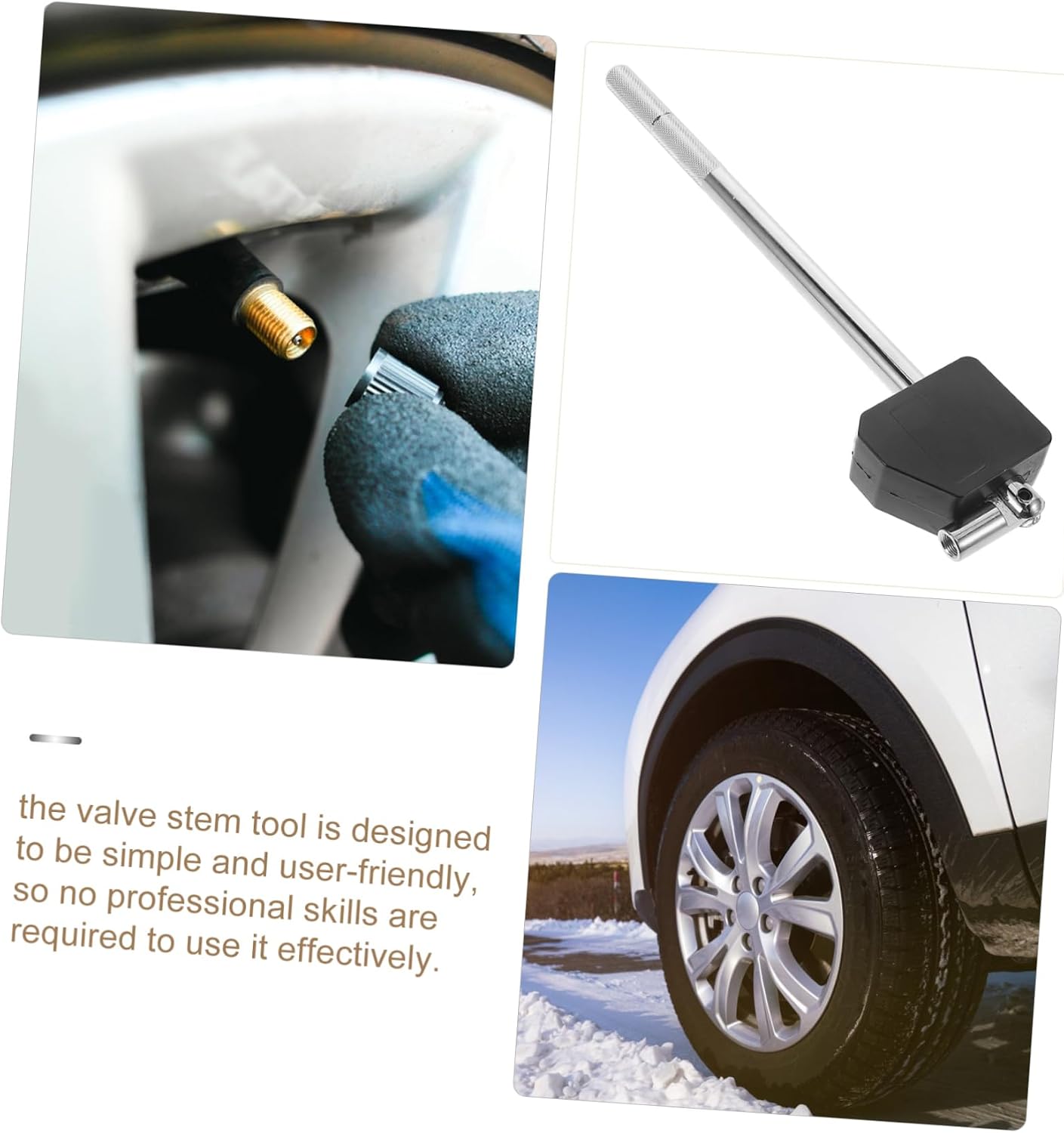 Car Tire Valve Stem Installation Tool Fit Valve Stem Installer for Cars and Motorcycles Versatile Tire Repair and Maintenance and Easy to Use