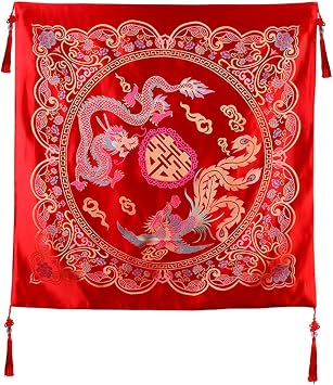 Chinese Style Wedding Red Small Square Tablecloth Table Cover Tablecloths for Kitchen Dining Party Tabletop Decoration 34 * 34inches