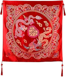 Chinese Style Wedding Red Small Square Tablecloth Table Cover Tablecloths for Kitchen Dining Party Tabletop Decoration 34 * 34inches