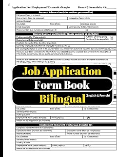 Job Application Form Book (English & French): Employment Forms Bilingual Edition for New Applicants