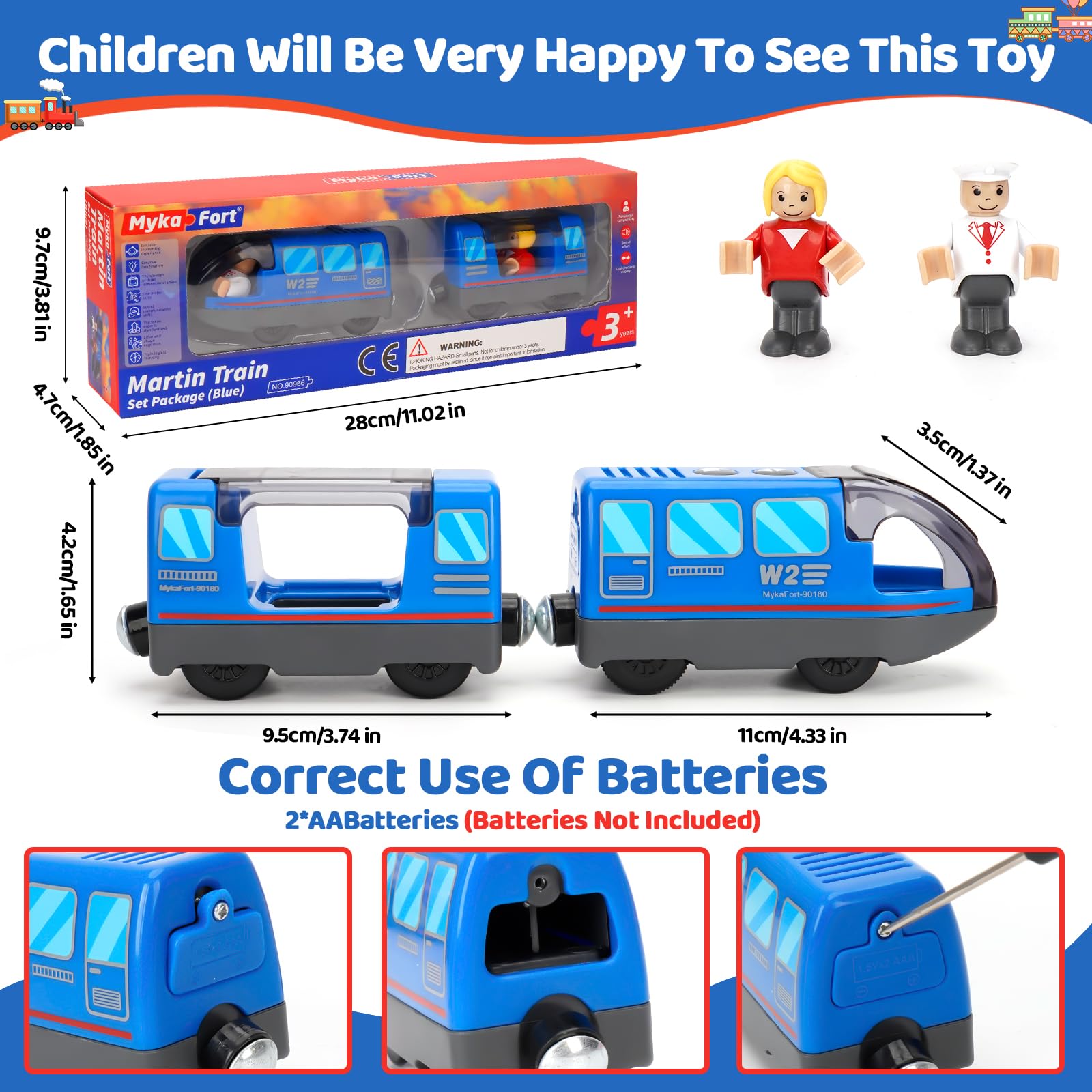 Treno Elettrico Per Bambini Con Connessione Magnetica – Locomotiva A Batteria Con Vagoni E Figure, Compatibile Con Binari Thomas, Brio, Chuggington (Rosso)