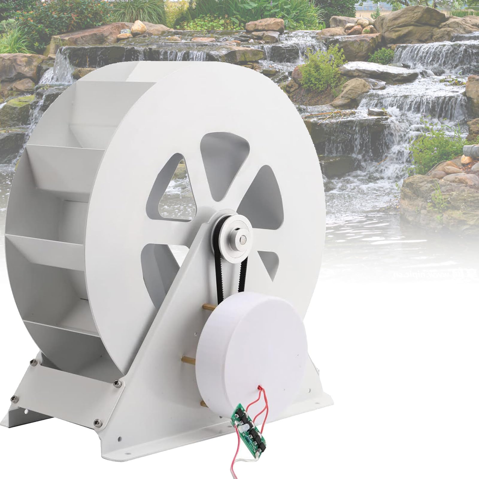 Generatore Idroelettrico da 50 W, Generatore Idroelettrico da 100 W, Esterno Attrezzatura per La Generazione di Ruote Idrauliche in Acciaio, per Stagni, Ruscelli, Fiumi, Canali,100W