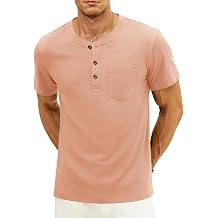Cotrasen Mens Henley Short Sleeve Shirts Cotton 3 Button T-Shirts Casual Lightweight Basic Tee Fashion Summer Tops