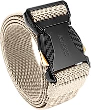 MILORDE Men Tactical Belt,Stretch Nylon Web,Hiking Rigger Military Work-Quick Release