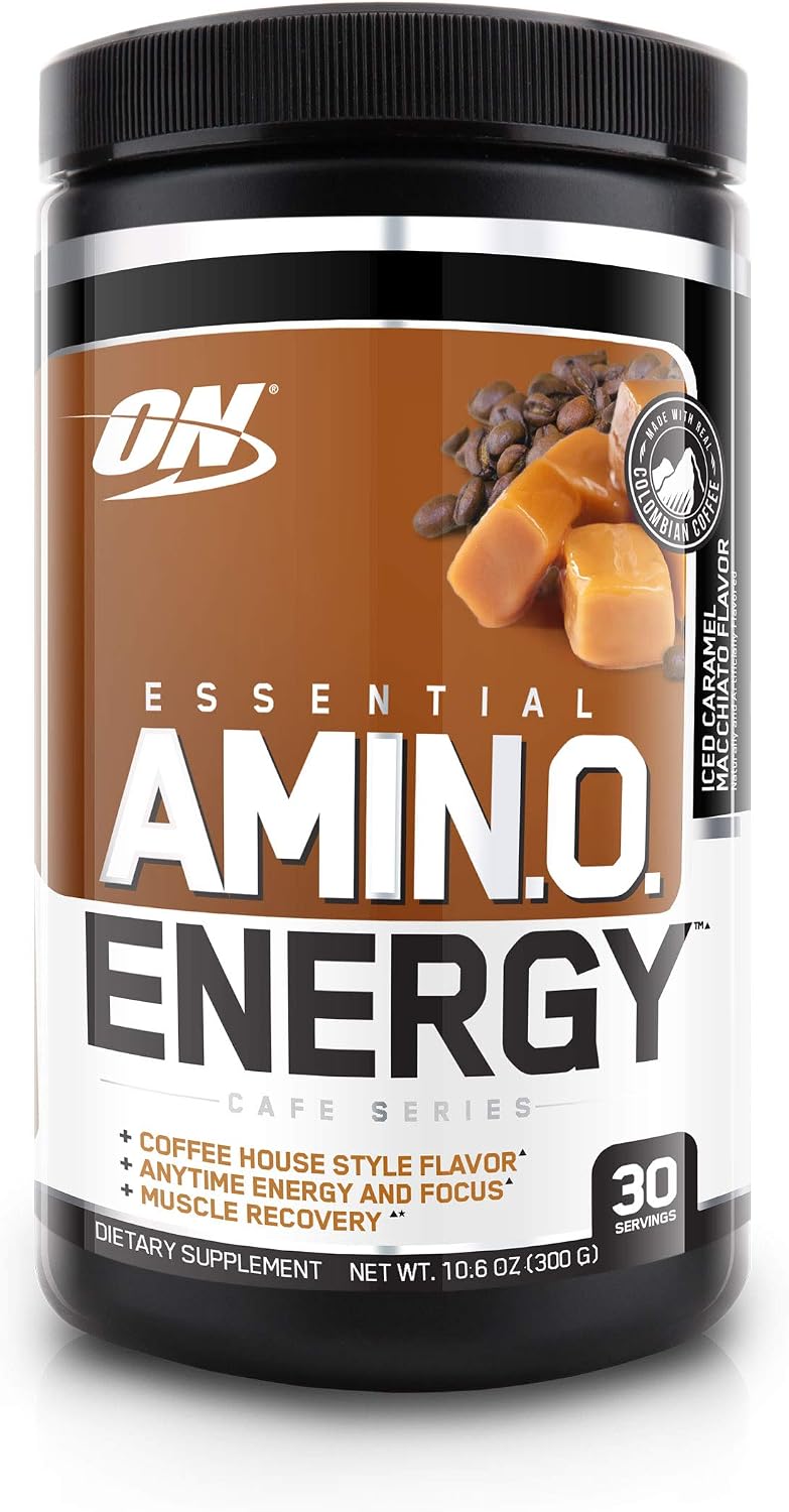 Optimum Nutrition Amino Energy - Pre Workout with Green Tea, BCAA, Amino Acids, Keto Friendly, Green Coffee Extract, Energy Powder - Iced Caramel Macchiato, 30 Servings