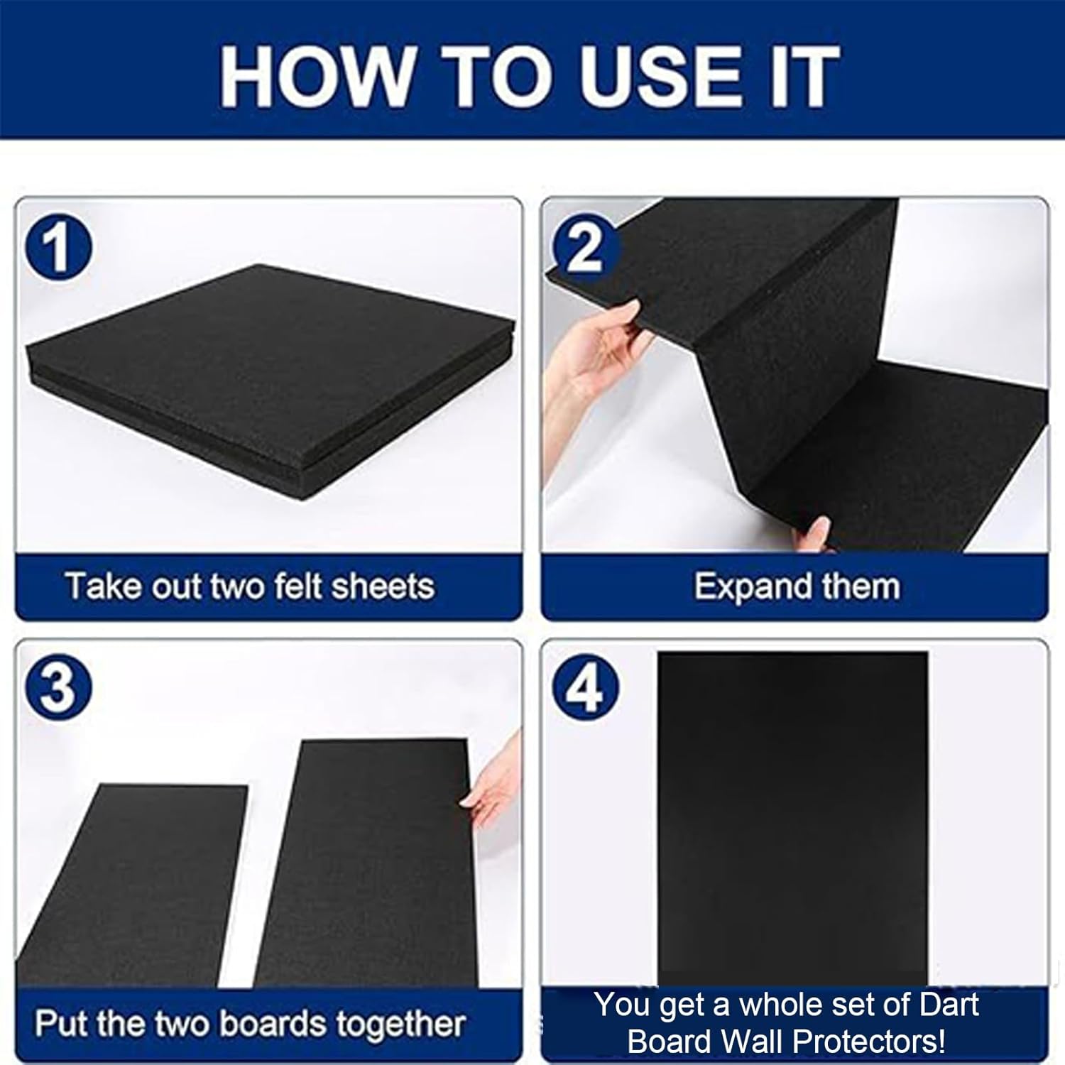 Dart Board Wall Protector – Felt Protective Backboard Dartboard, Home Basement Garage, Game Room Indoor Studio Adults | Home Basement Garage Game Room Indoor Studio Adults Player