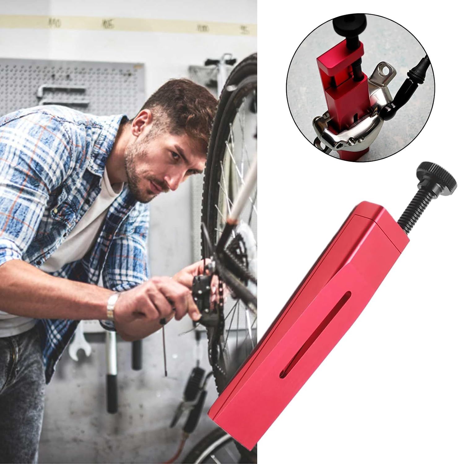Alloy Steel Piston Press, Brake Press Tool, 1.1 Inch Width Brake Piston Compressor with Adjustable Design, Compression Tool, Automotive Device with Sturdy Build, Car Motorcycle Use