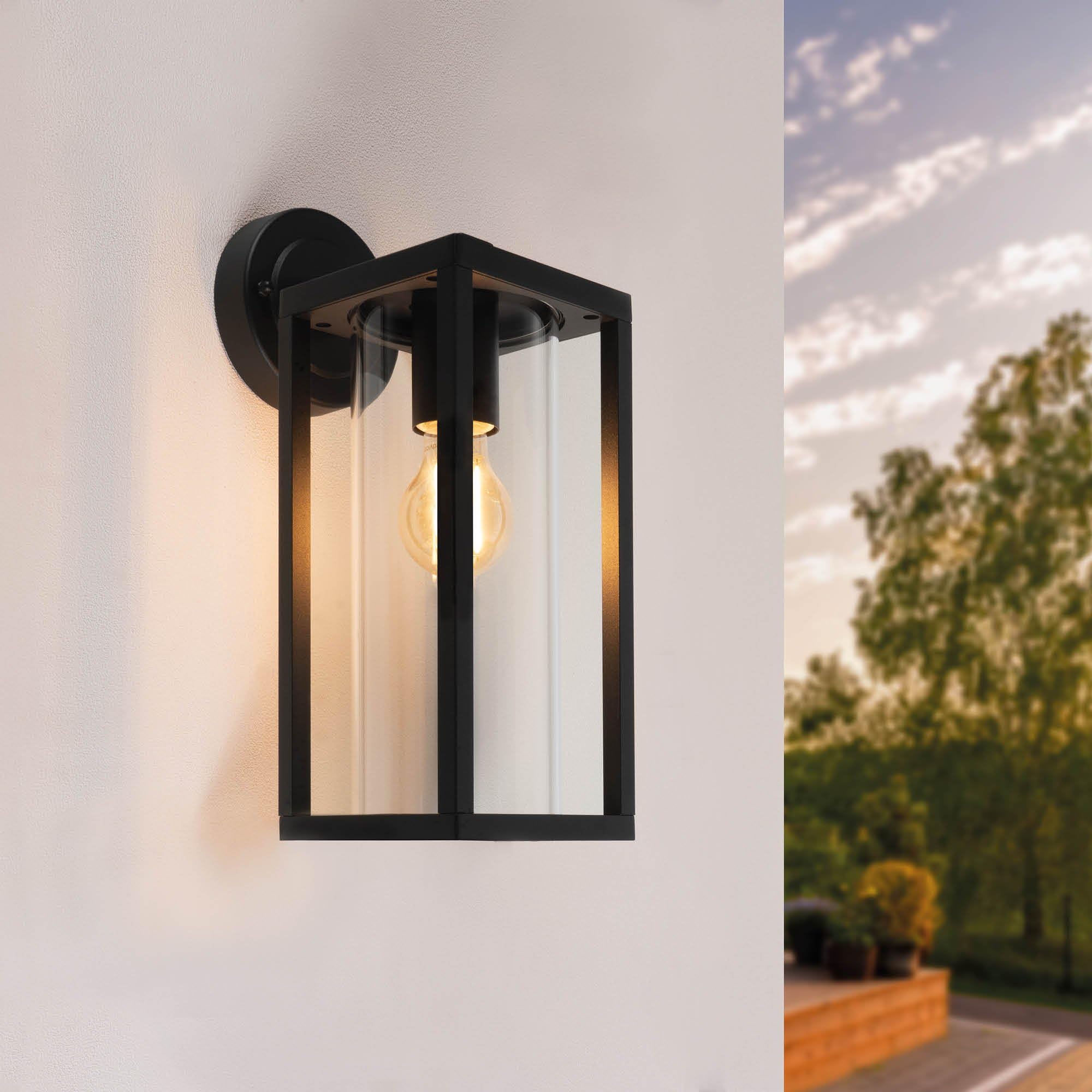Ledvion - Lámpara de Pared LED Industrial, Casquillo E27, IP44, Negra, Lámpara Exterior, Iluminación Exterior, Iluminación de Jardín