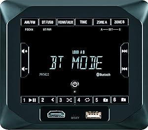 Jensen JWM22 2-Speaker Zones AM/FM|BT|HDMI|AUX Cube Wall Mount Stereo, Speaker Output 4X 6 Watt, 30 Station Presets (18FM/12AM), Receives Bluetooth Audio (A2DP) and Controls (AVRCP) from Devices