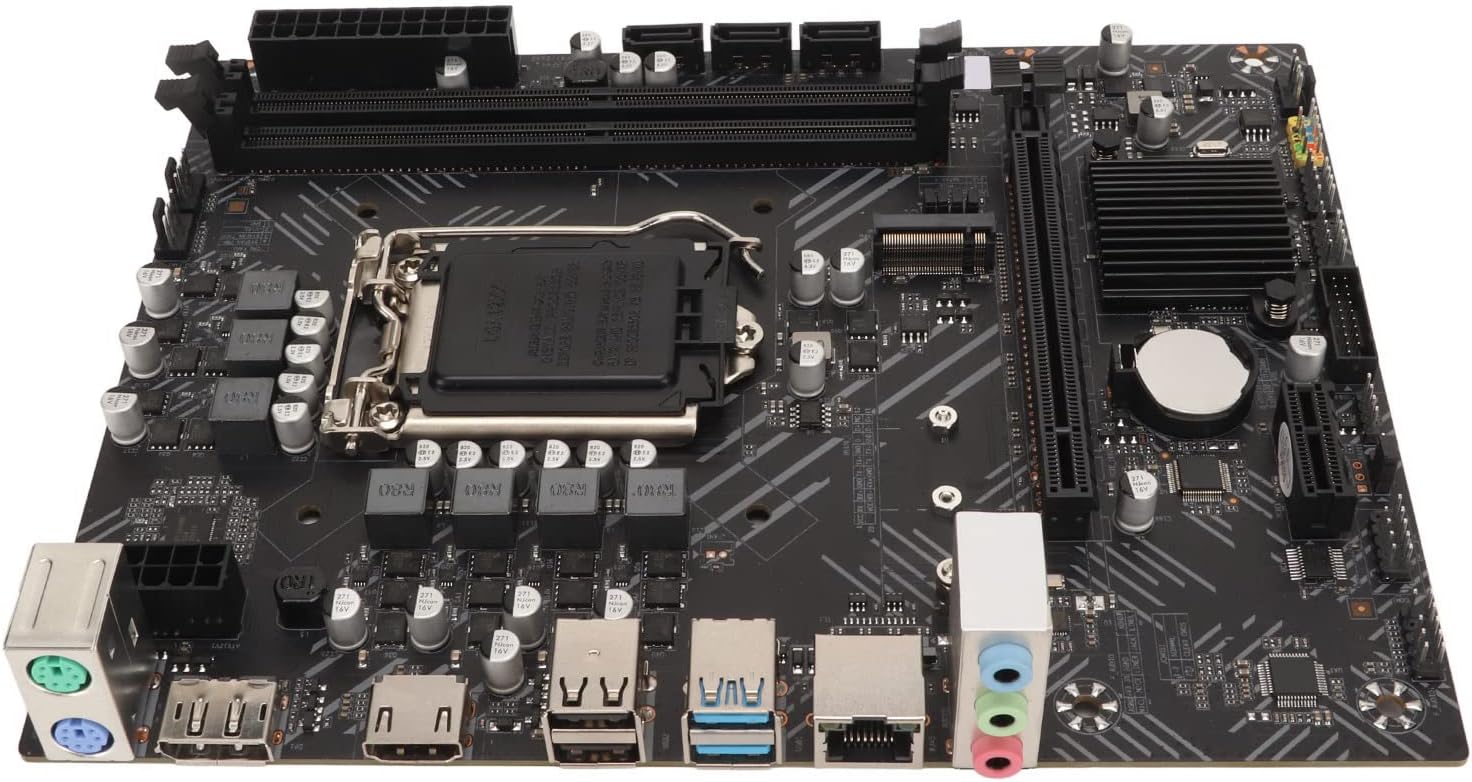 Close-up of the LGA 1200 CPU socket on the motherboard