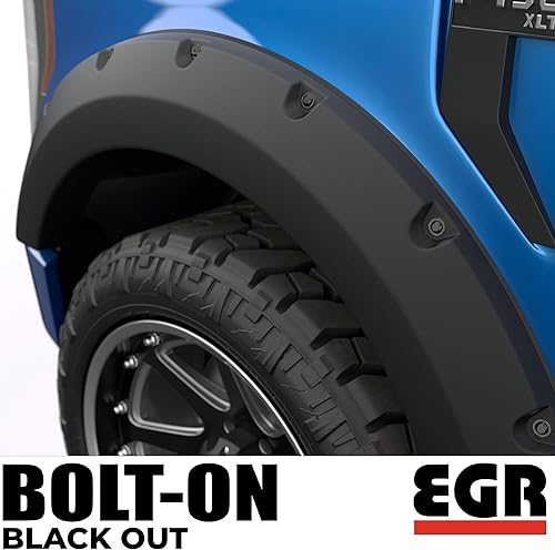 Miniatura 7 de EGR 793585-Premium Series Guardabarros con aspecto atornillado simulado con pernos negros - Compatible con Ford F-150 2021-2025