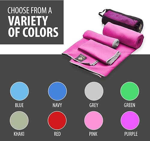 Miniatura 4 de OlimpiaFit Toalla de secado rápido, paquete de 3 toallas de viaje de microfibra ligeras con bolsa, juego de toallas de secado rápido para camping,