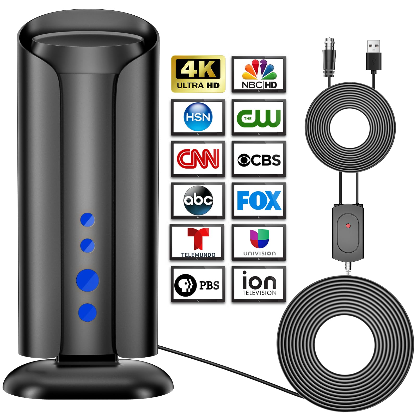 Desbory TV Antenna for Smart tv 700+ Miles Signal Booster Range Support 4K 1080p Fire tv Stick and All Older TV' Indoor HDTV Local Channels