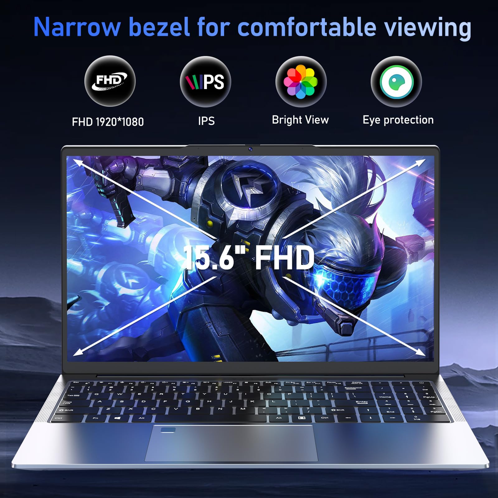 FUNYET PC Portatile 15,6 pollici Notebook Gaming Laptops,2025 i9-11900H Processore (fino a 4,9Ghz) Gamer Laptop, 16GB RAM 1TB SSD, Computer Tastiera Retroilluminata, Tipo-C, RJ45 (i9-11900H, 16GB+1TB)