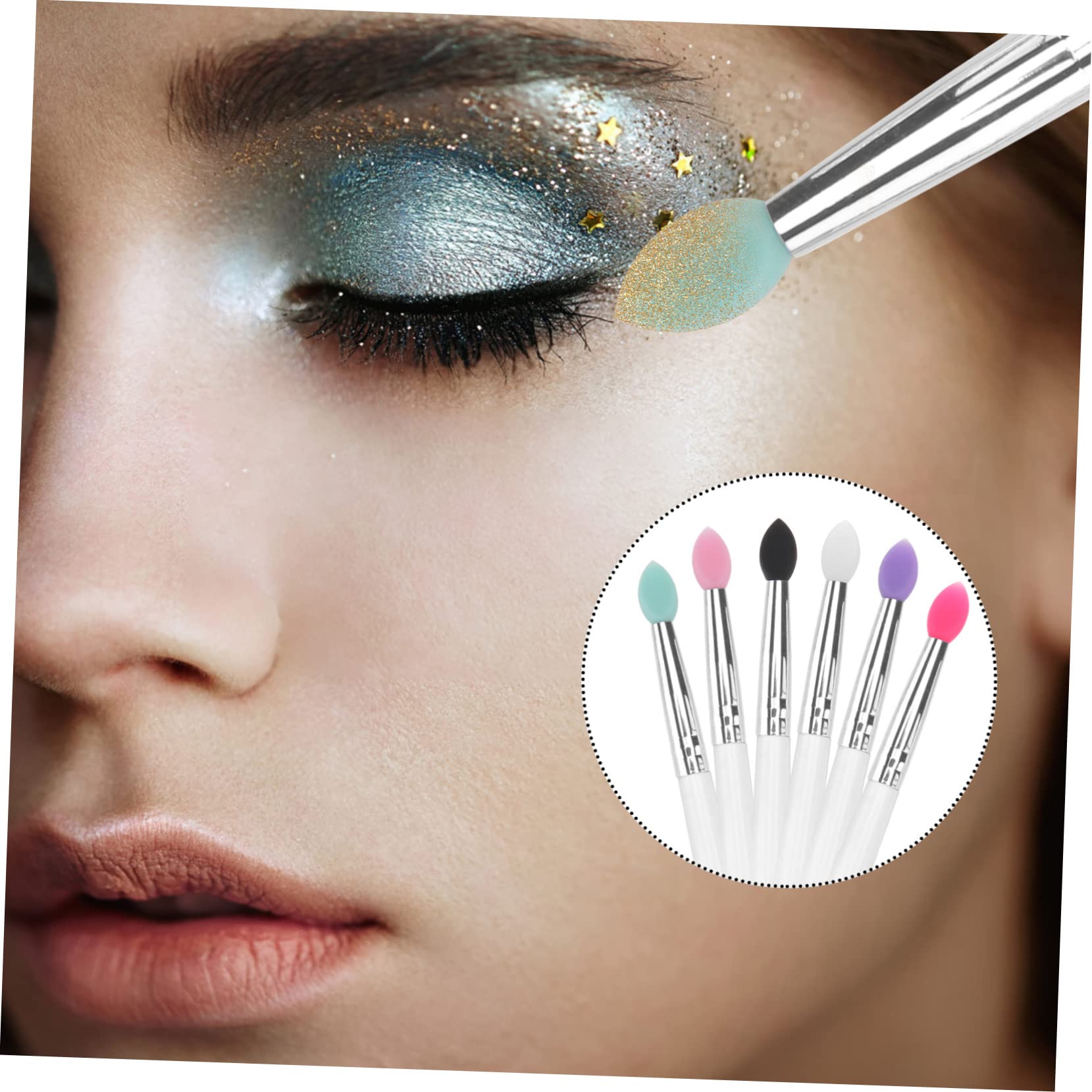 FOMIYES 3sets Makeup Eyeshadow Brush Silicone Head Big Applicator for Cosmetics Set for Women 6pcs*3