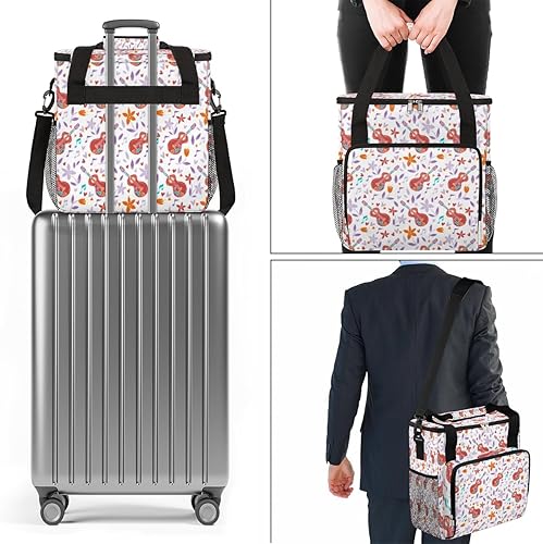 Miniatura 7 de Bolsa de transporte para cafetera, decoración con estampado de guitarra, para Keurig K-Mini o K-Mini Plus K-Cup Pods, almacenamiento portátil, bolsa