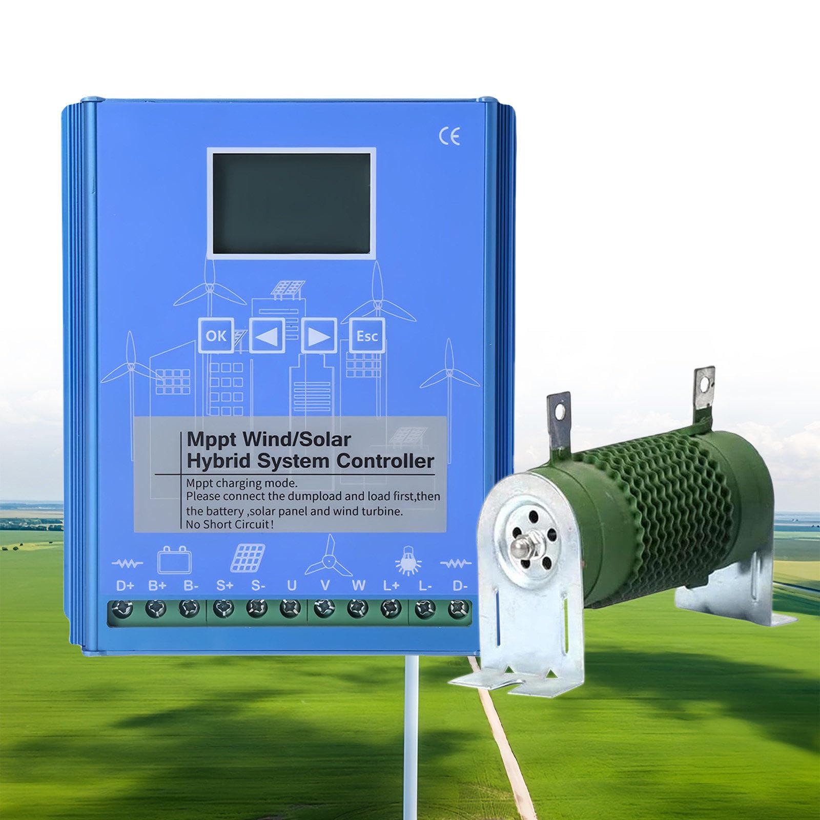 Hybrydowy regulator ładowania do turbiny wiatrowej i panelu słonecznego, technologia MPPT dla wydajnej konwersji energii, idealny do systemów zasilania off-grid