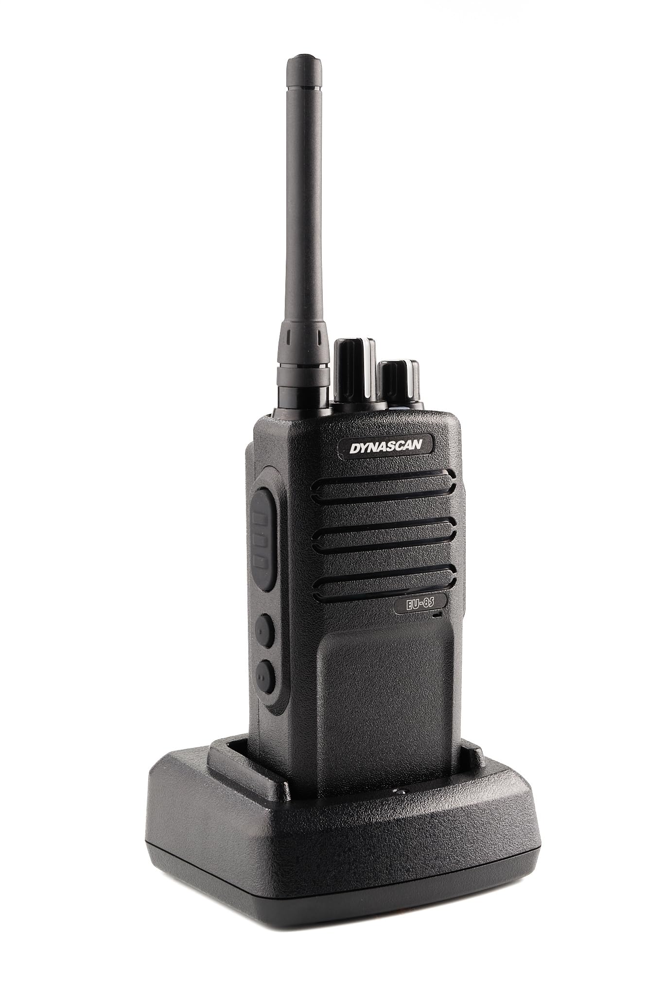 Dynascan EU-85 Walkie-Talkie PMR-446 Profesional - Transceptor de Uso Libre Sin Licencia, Chasis Metálico IP55, 16 Canales y Teclas Programables