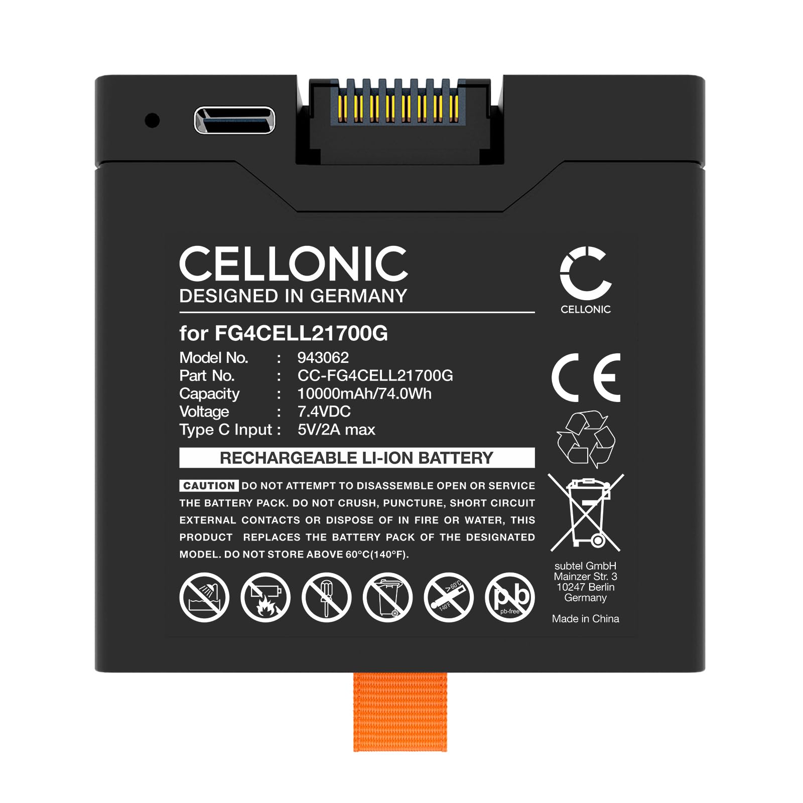 CELLONIC 1 x bateria głośnikowa kompatybilna z JBL Xtreme 4, PartyBox Stage 320 - (10000mAh, 7,4V)