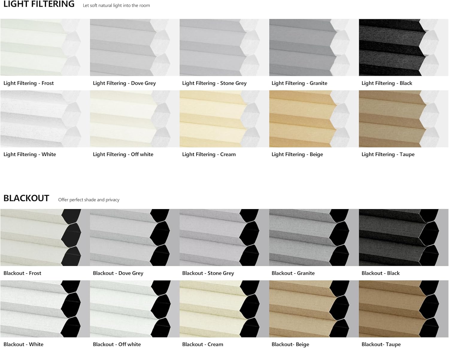 LazBlinds Cordless Cellular Shades, Custom Light Filtering 1.5 inch Honeycomb Shades Pleated Blinds for Windows, White