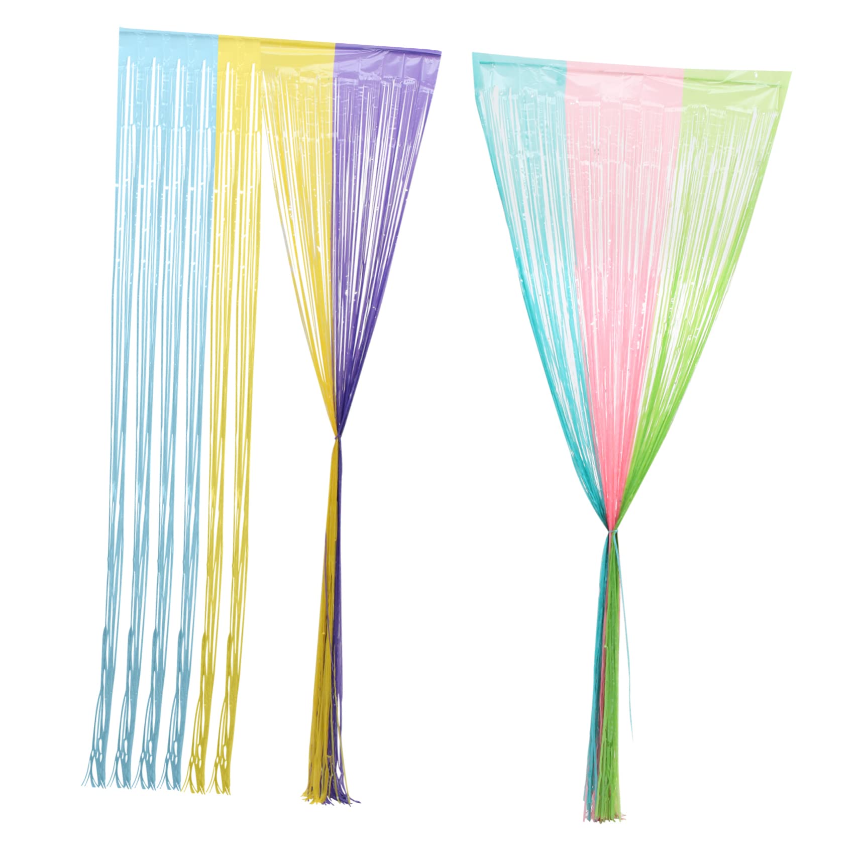 STOBAZA Disco Party Decorations Curtains Pastel Rainbow Tinsel Door Curtain Fringe Backdrop