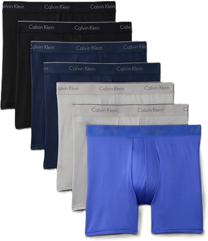 Calvin Klein Calzoncillos tipo bóxer microelásticos para hombre, paquete de 7