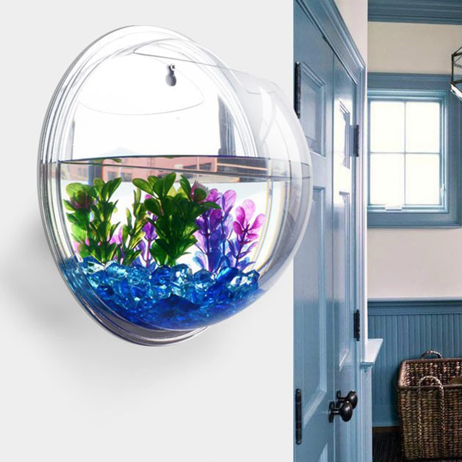 Aquarium Mural à Suspendre en Acrylique Transparent,Aquarium Tenture Murale Aquarium Produits pour Animaux Aquatiques Claire, 23 cm
