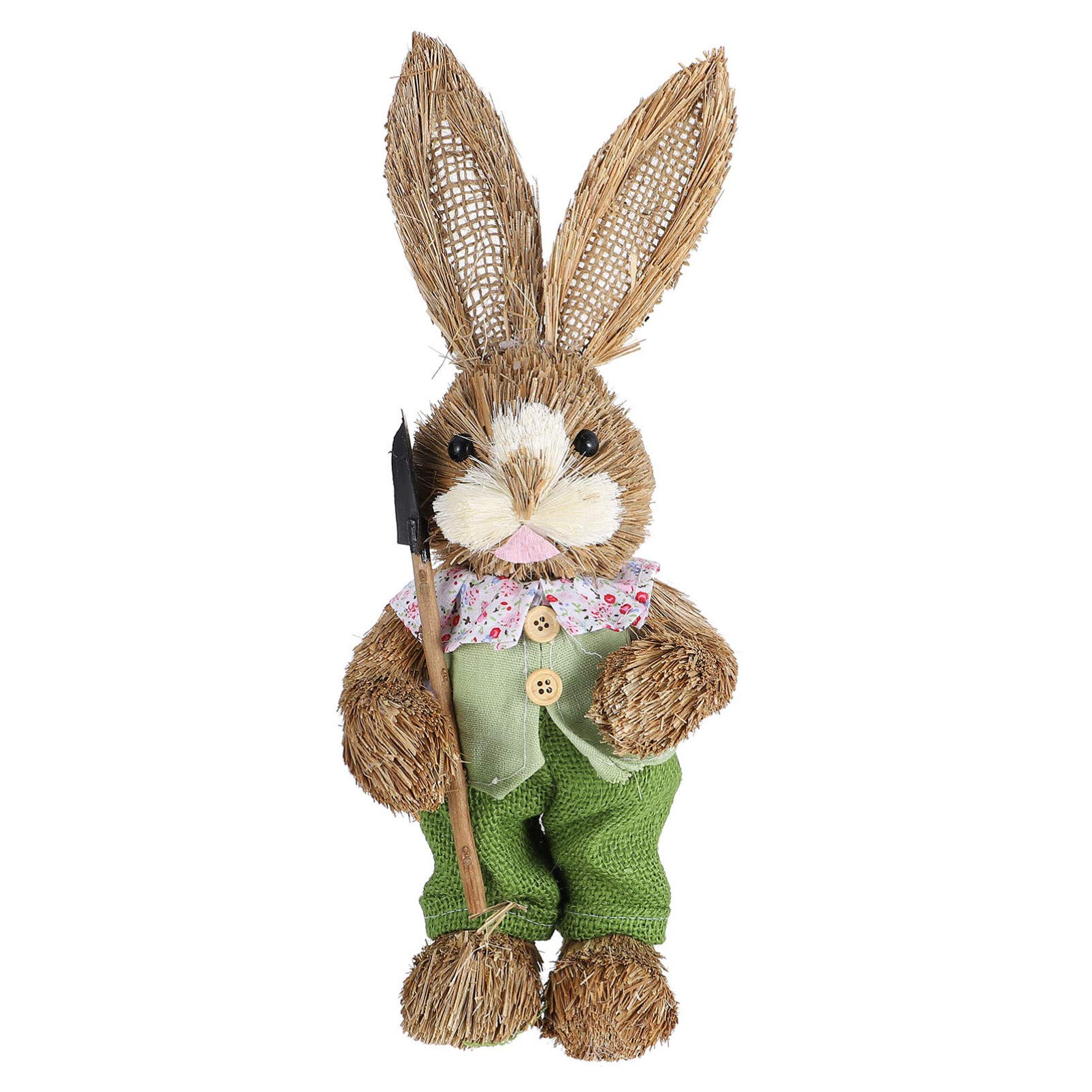 Toyvian Strohhasenfigur Für Osterdekoration Künstliche Hasenfigur Osterhasenschmuck Für Wohnzimmer Veranda Garten Ostergeschenk