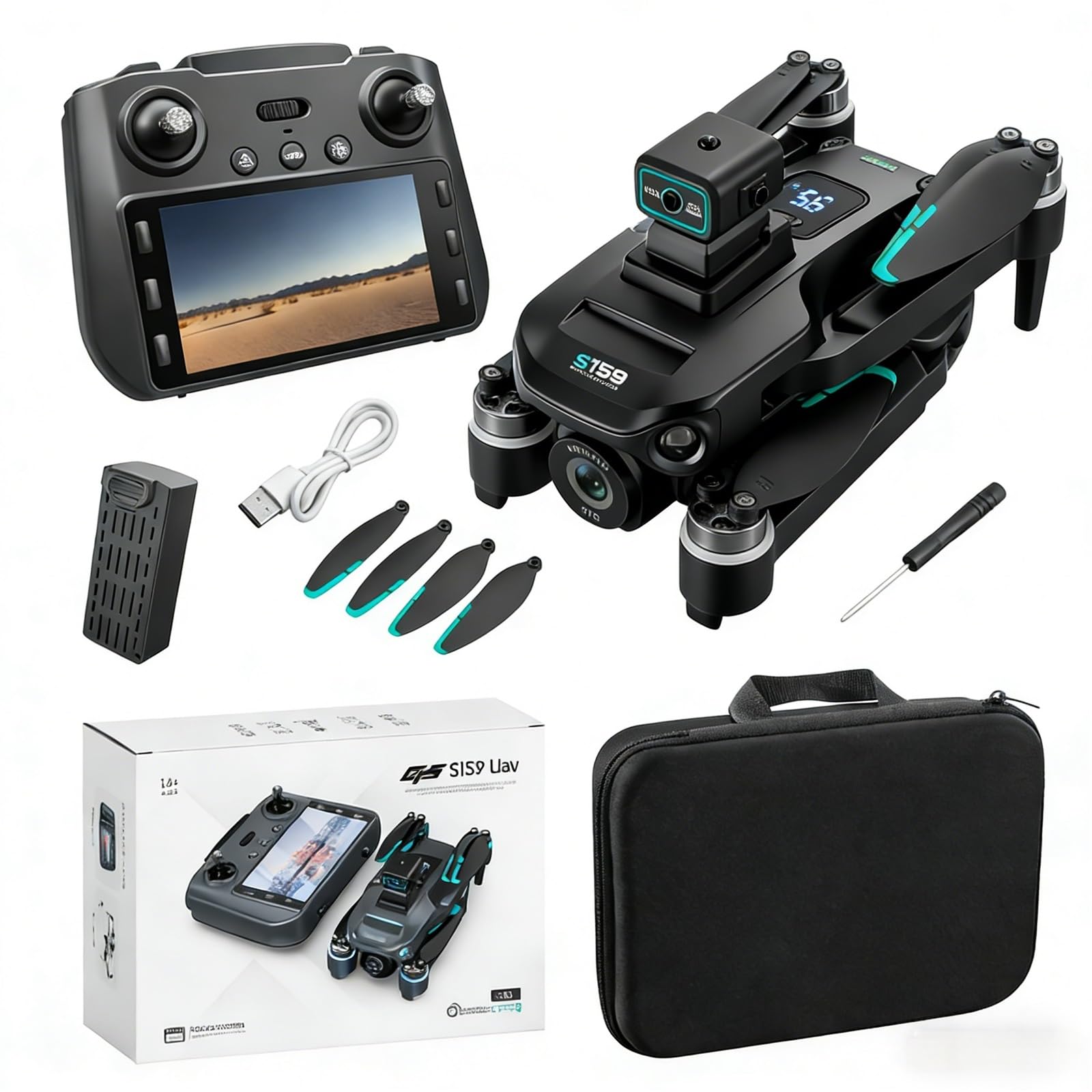 Amazon.com: ikaufen S159 GPS Drone with 4K Dual Camera, Obstacle
