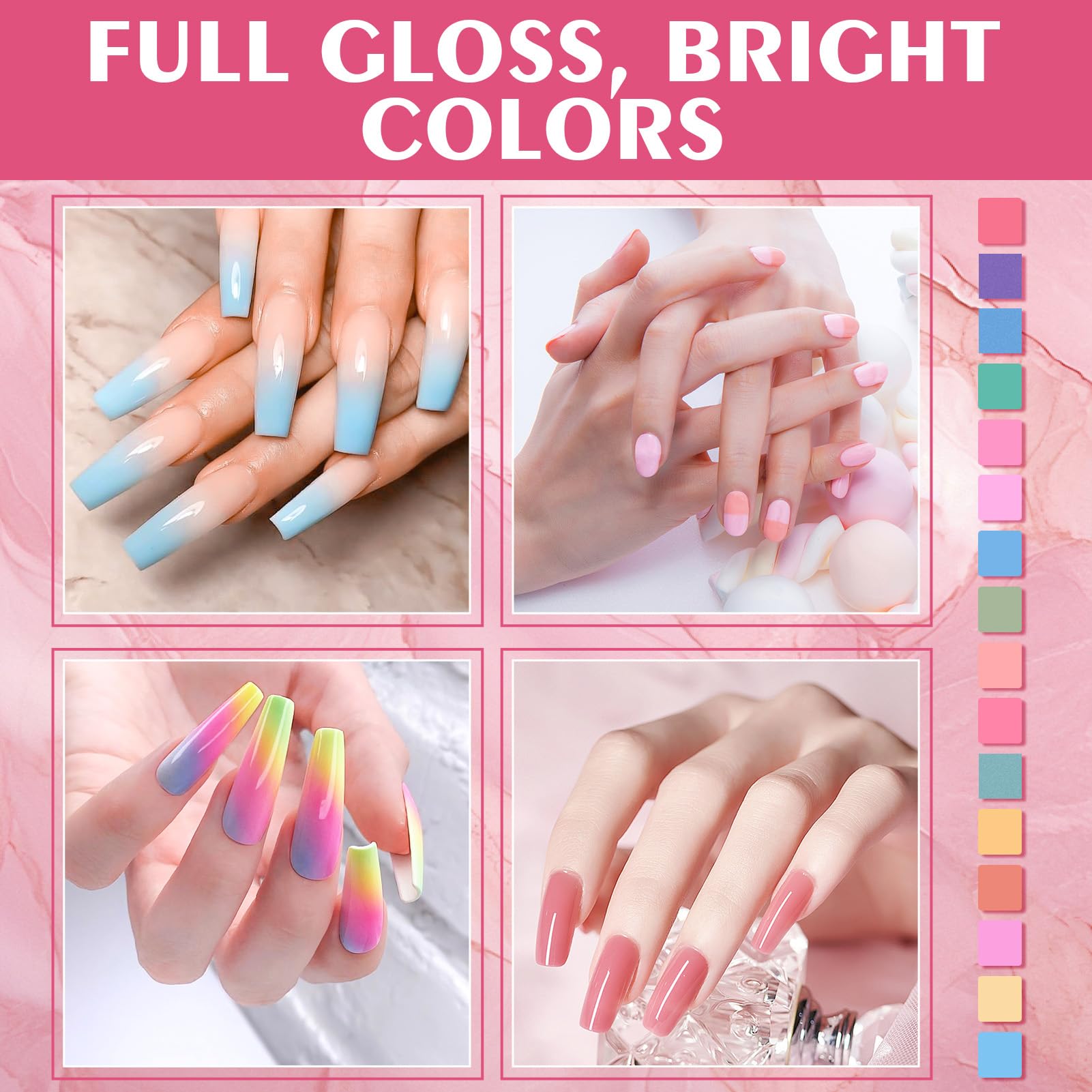 Poudre Chrome Ongle 16 Couleurs, Poudre Ongles Nail Art, Poudreongle Kit Inclus Pigment poudre, 50 Eponge ongles, 10 Bâton éponge, 1 Pince à épiler, Manucure Facile à créer