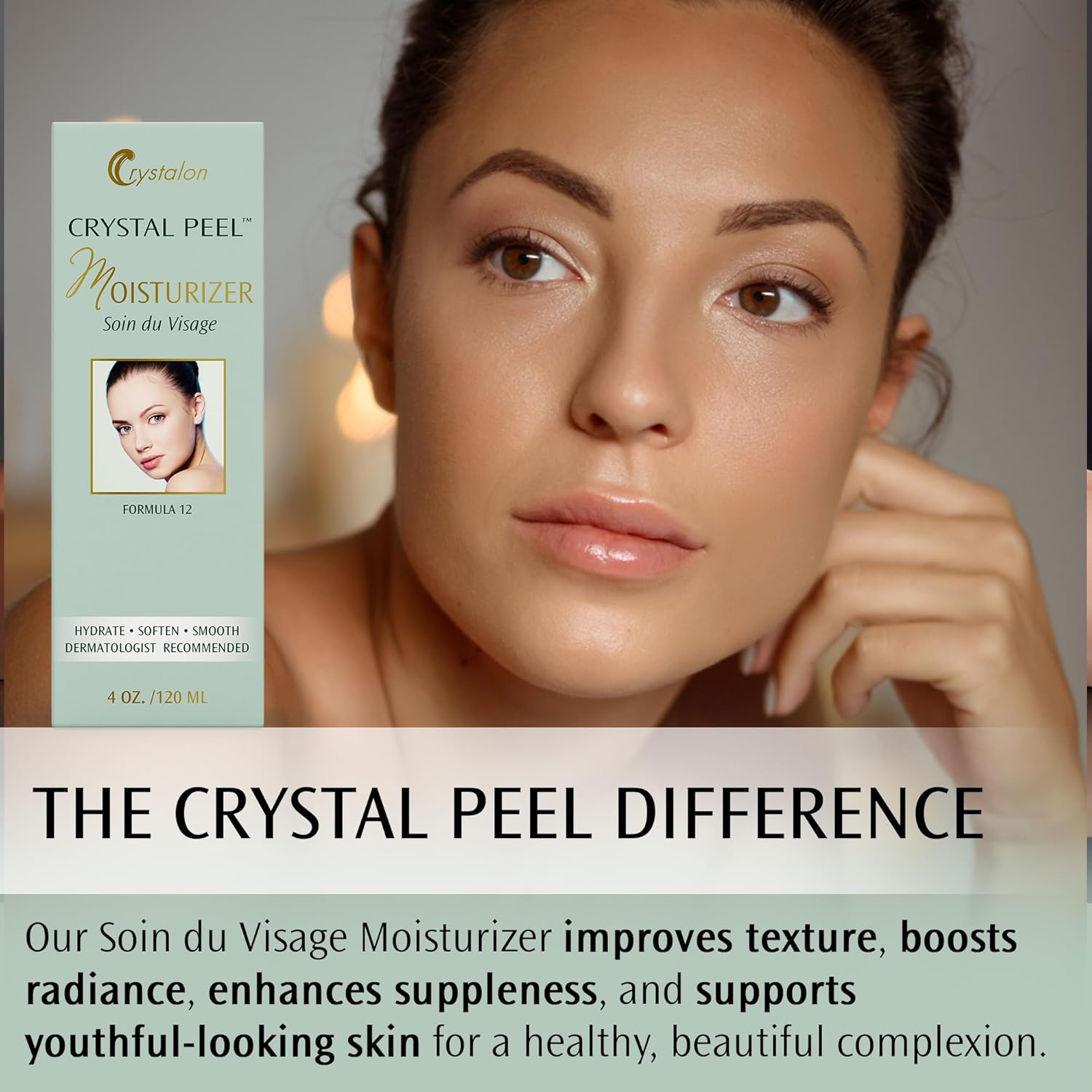 Crystal Peel Hyaluronic Acid Moisturizer for Face, Soin Du Visage Daily Moisturizer Hydrating Face Cream for Women, Vitamin Enriched, Nourishing Facial Lotion, Non Comedogenic Skincare for Dry Skin - Image 5