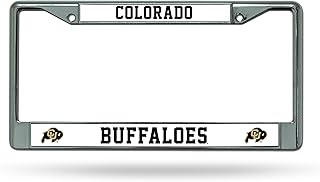 Rico Industries NCAA Premium 12" x 6" Chrome Frame with Plastic Inserts - Car/Truck/SUV Automobile Accessory