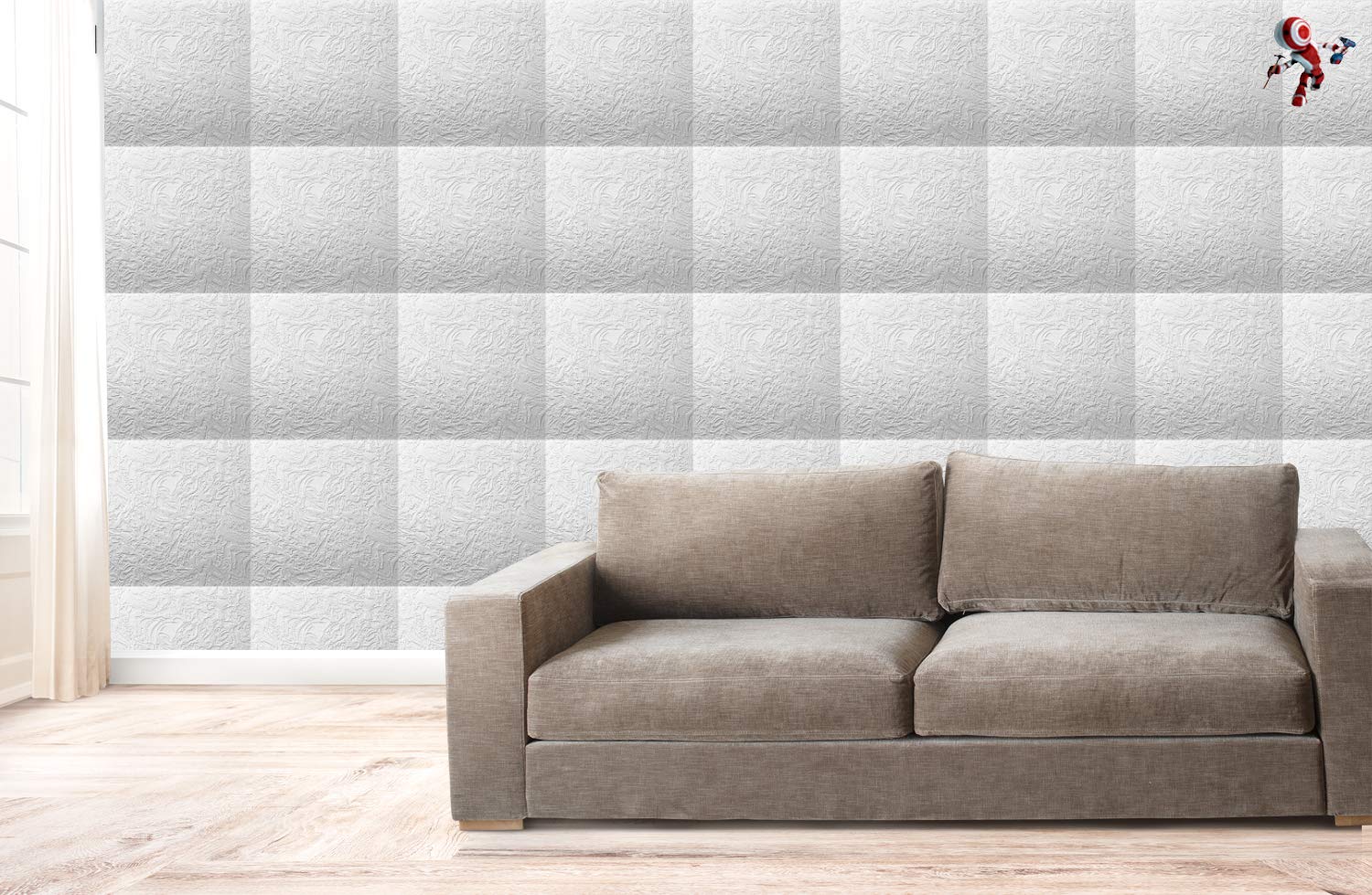 Panel de poliestireno decorativo para techo y pared, efecto 3D, aislante térmico, grosor 1 cm, dimensiones 50 x 50 cm, paquete de 10 m² (40 paneles) (B003)