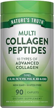 Natures Truth Multi Collagen Peptide Pills | 10 Types of Advanced Collagen | for Women & Men | 90 Count | Non-GMO & Gluten Free Supplement