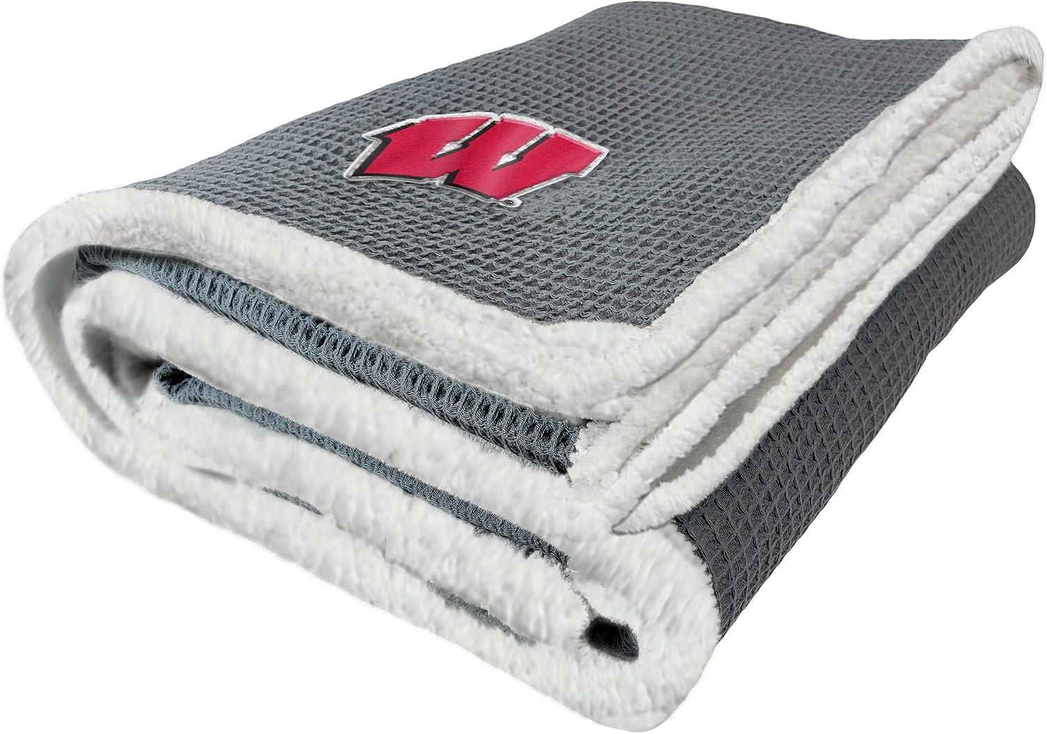 Northwest NCAA Unisex-Adult Subtle Waffle Sherpa Throw Blanket