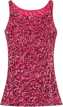 Sequin Tank Top for Women Sleeveless Casual Sparkly Tops