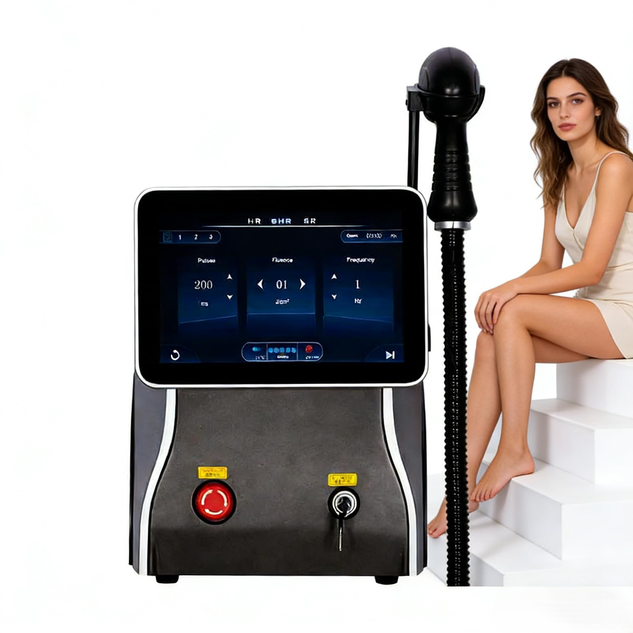 10 Bars, 2026 Macchina Professionale per la Rimozione dei Peli con Laser Diodo 808nm, 755 808 1064nm Laser Painless, per Viso, Corpo, Nero